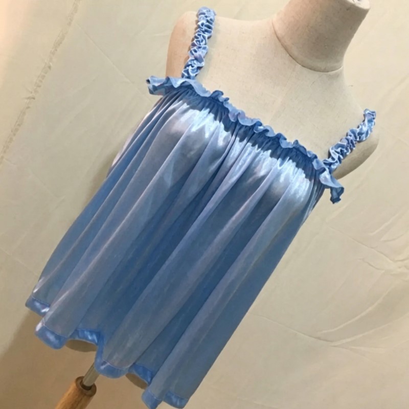 Suspender Tank Top - Top de tirantes finos con volantes,