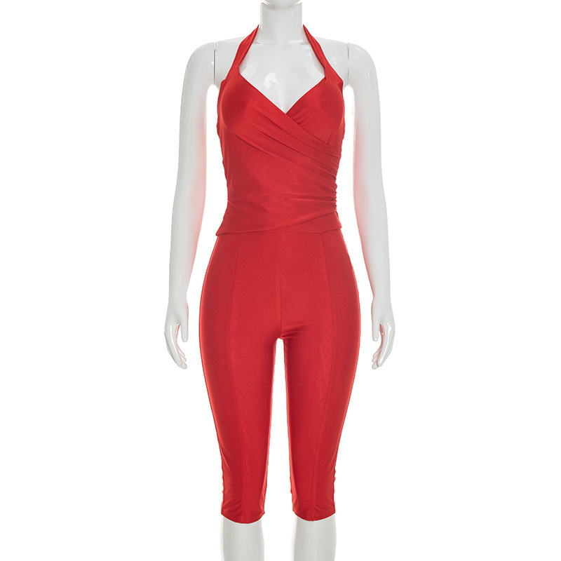 Conjunto de 2 piezas ajustado  - Suspender Tank Top reseña y precio