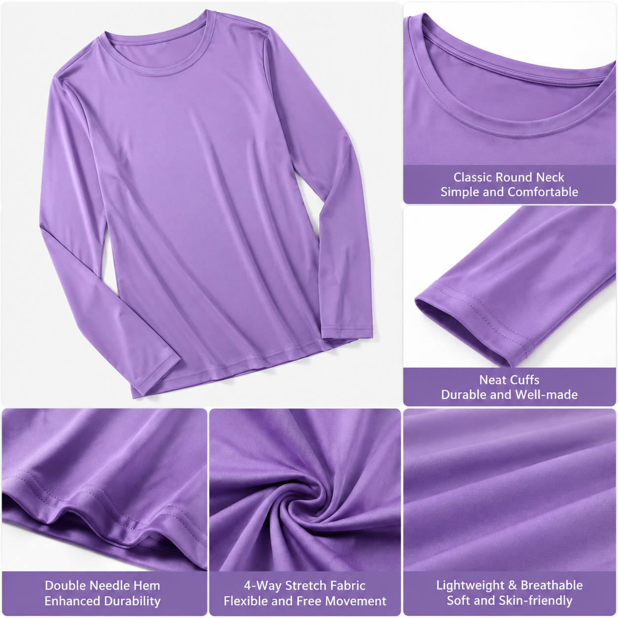 Camiseta de manga larga con cu - Undershirt Crew Neck reseña y precio